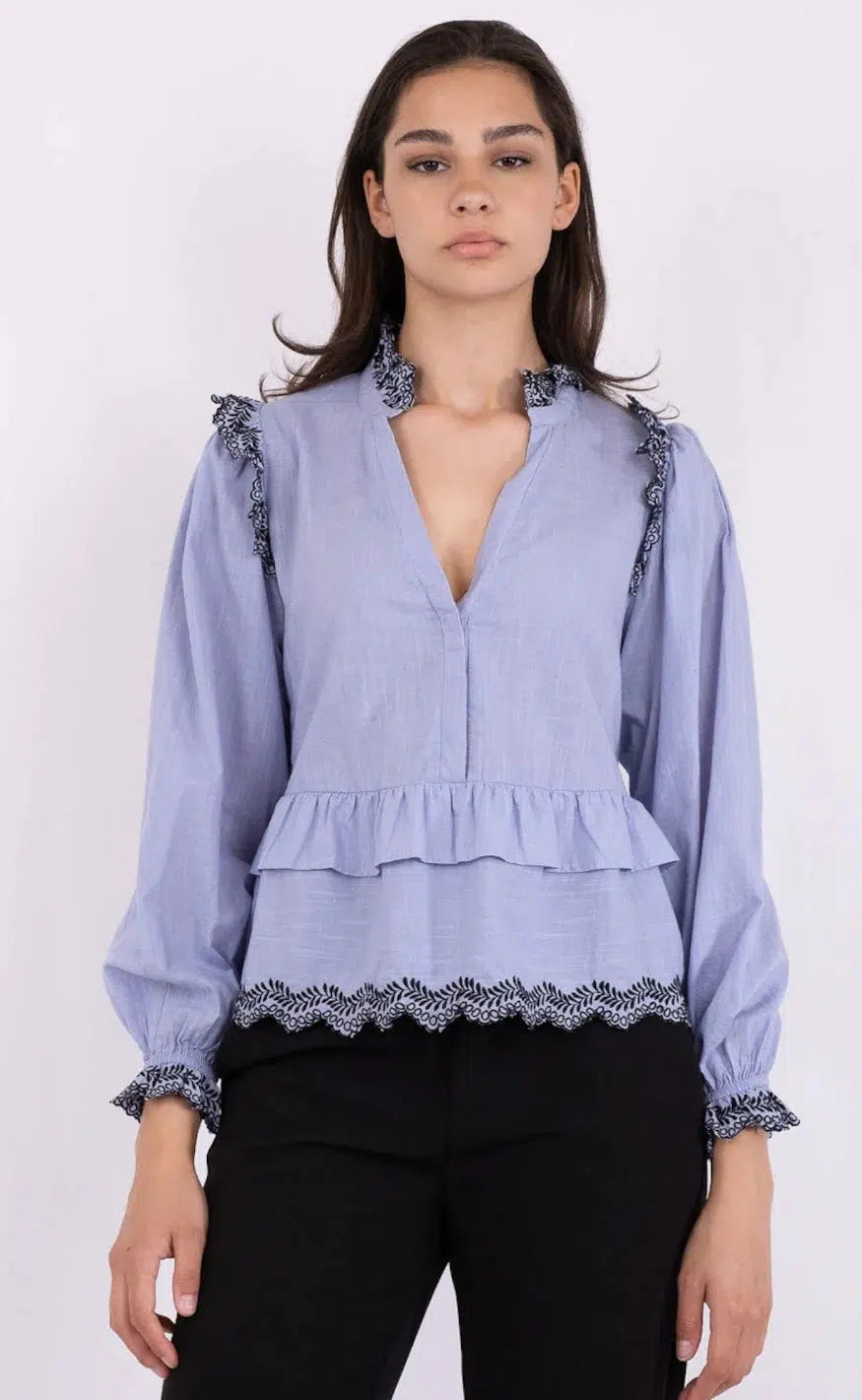 Neo Noir Bluse - Panama - Light Blue