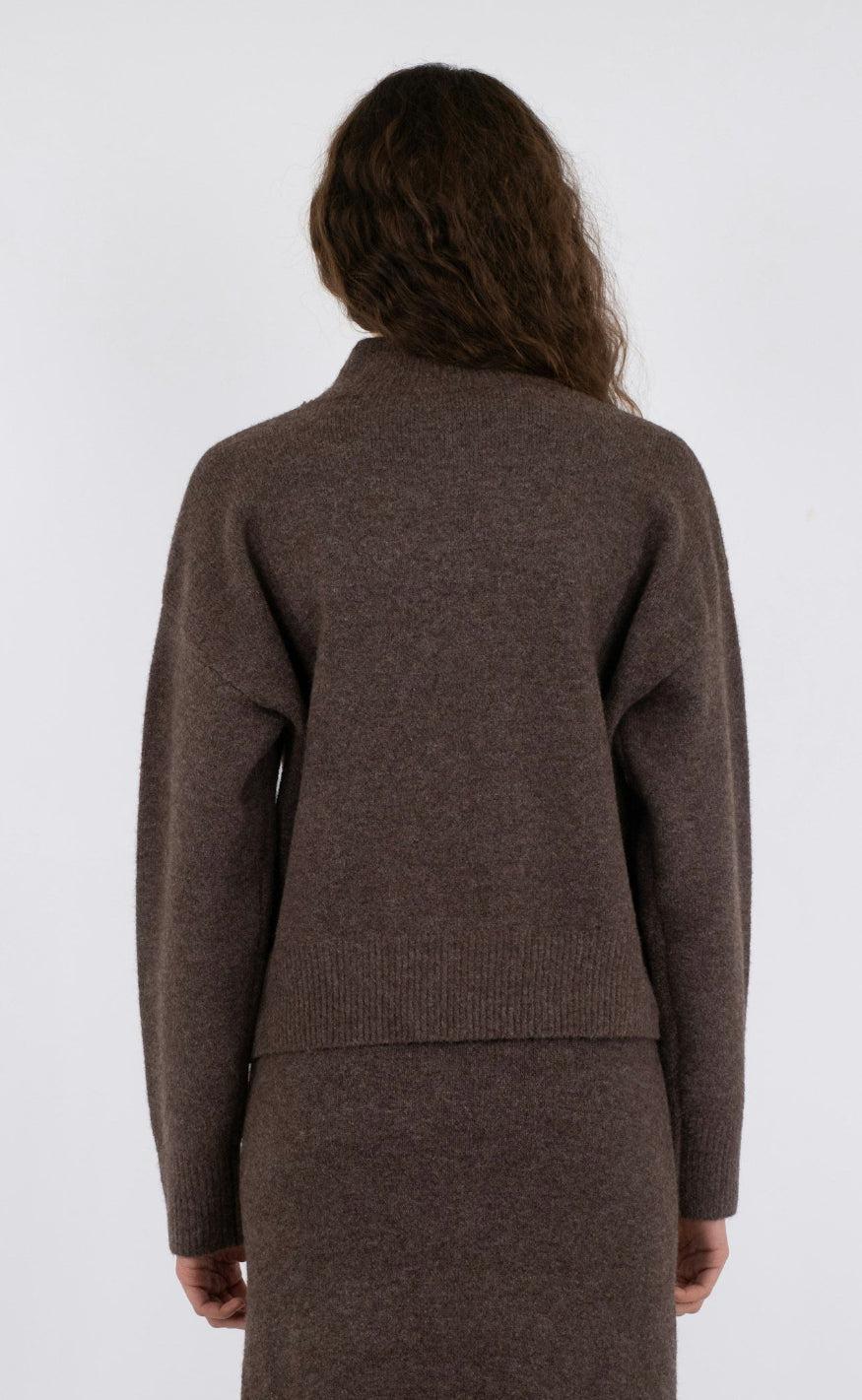 Neo Noir Bluse - Paulina - Brown Melange