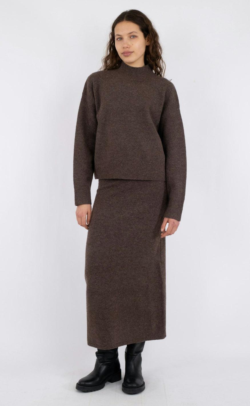Neo Noir Bluse - Paulina - Brown Melange