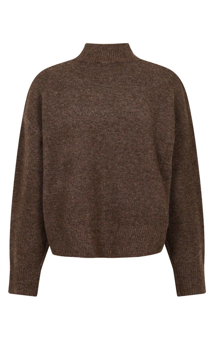 Neo Noir Bluse - Paulina - Brown Melange
