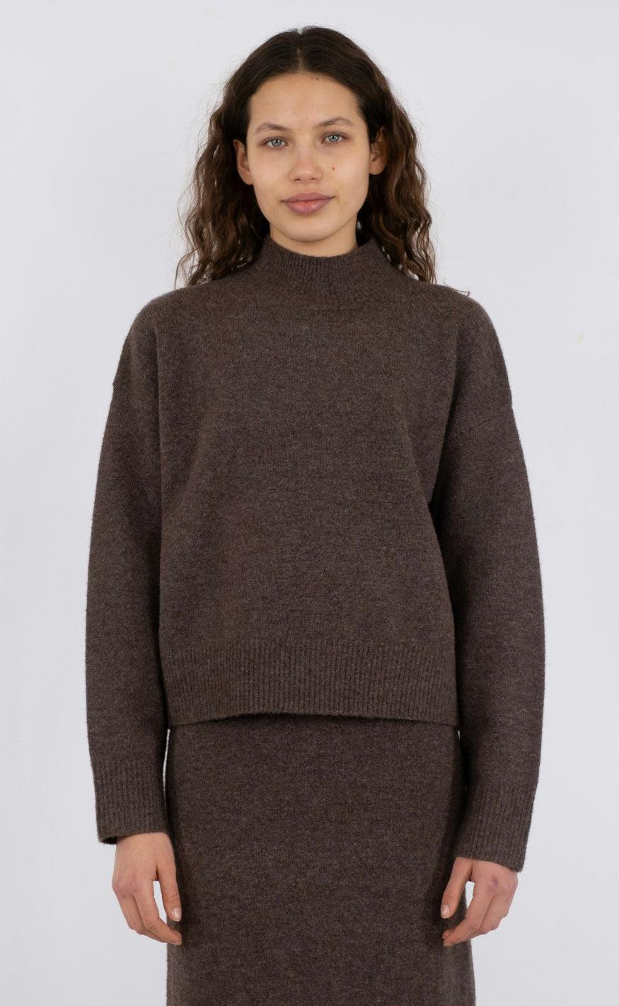 Neo Noir Bluse - Paulina - Brown Melange