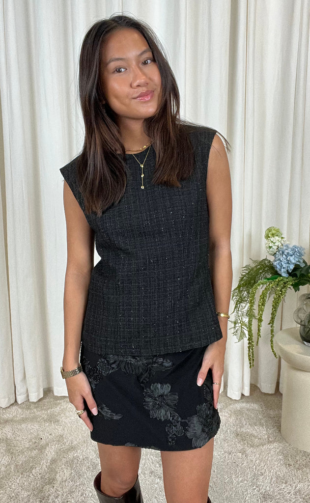 Neo Noir Bluse - Rafli - Black