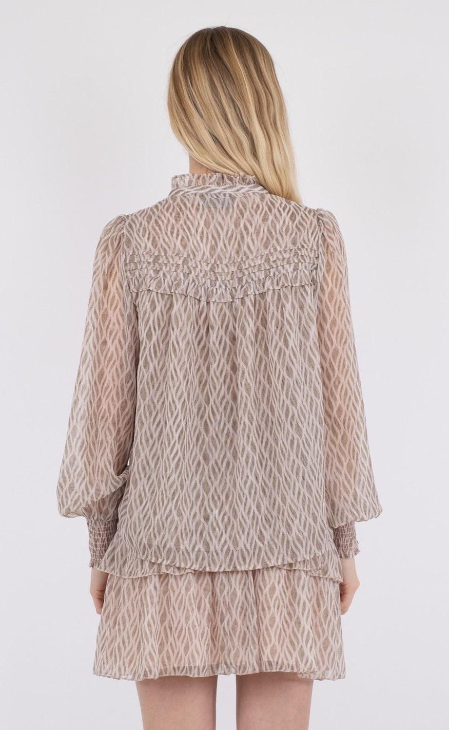 Neo Noir Bluse - Rhia Graphic - Powder