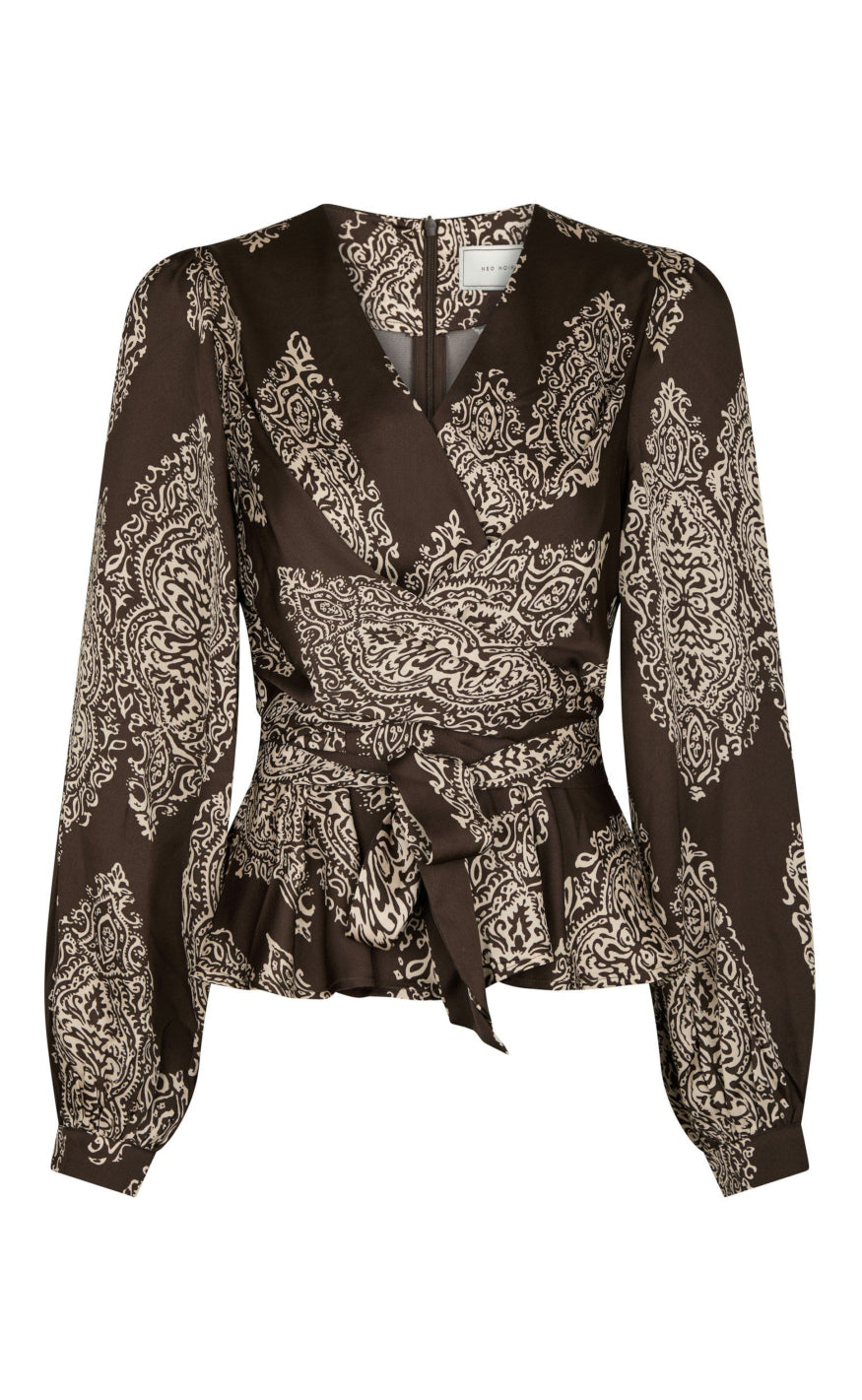 Neo Noir Bluse - Rista - Dark Brown