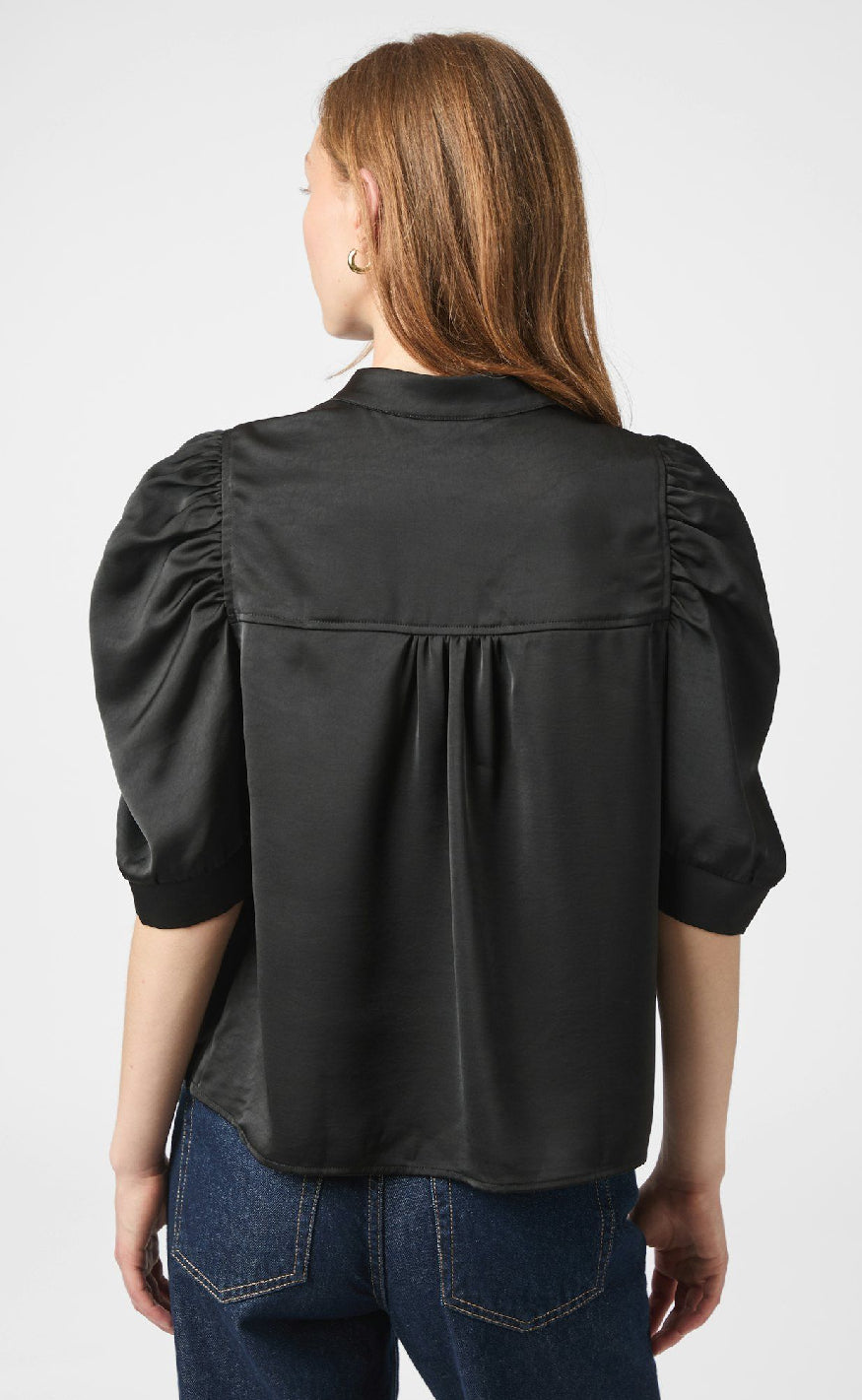 Neo Noir Bluse - Roella Heavy Sateen - Black