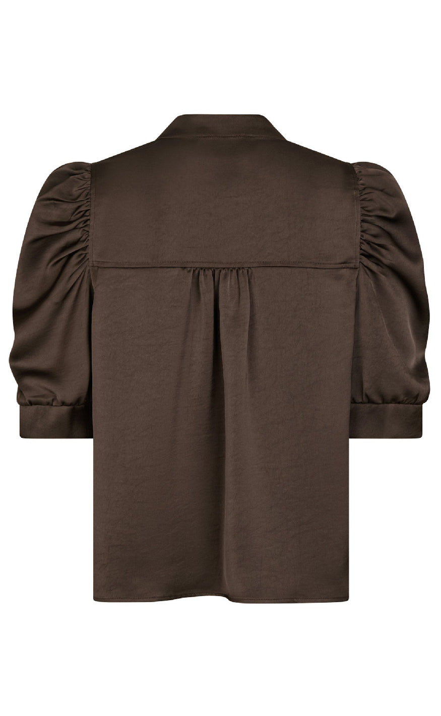 Neo Noir Bluse - Roella Heavy Sateen - Dark Brown