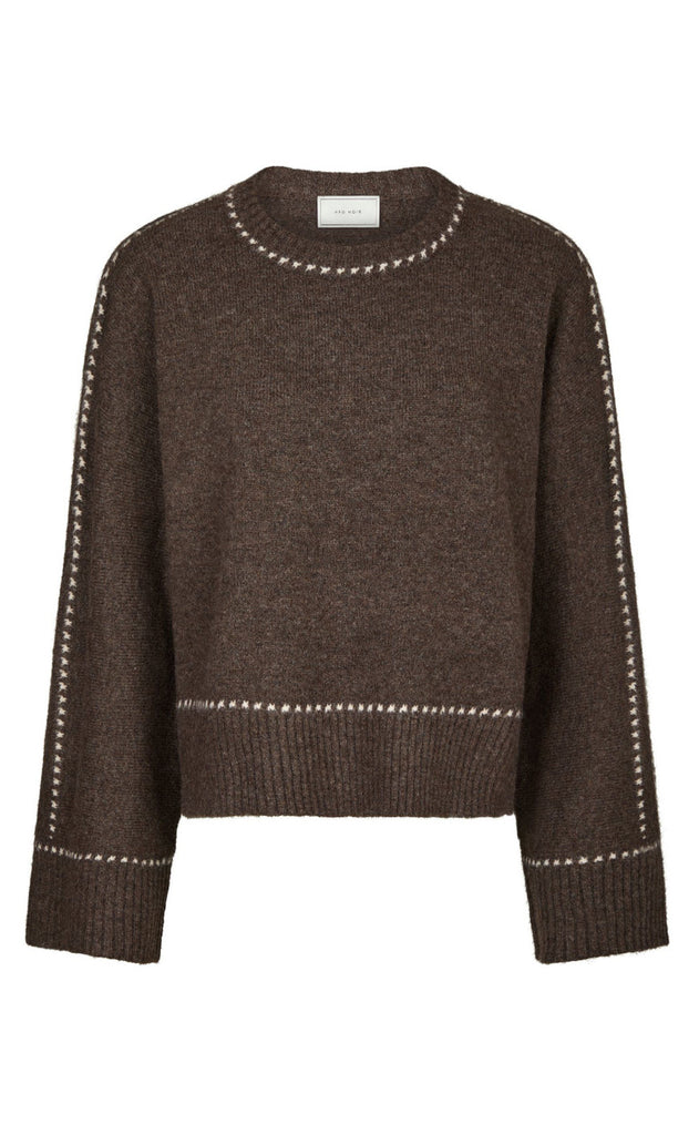 Neo Noir Bluse - Roeme - Brown Melange