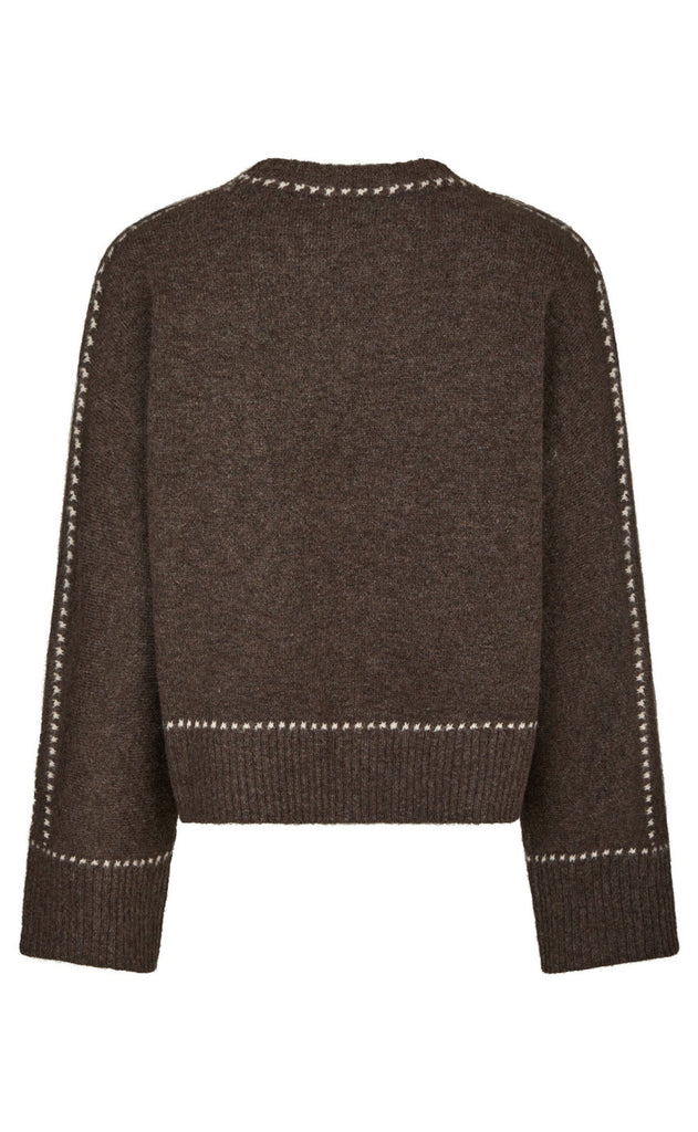 Neo Noir Bluse - Roeme - Brown Melange