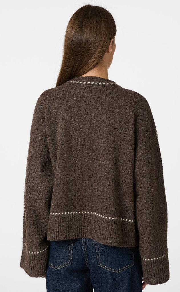 Neo Noir Bluse - Roeme - Brown Melange