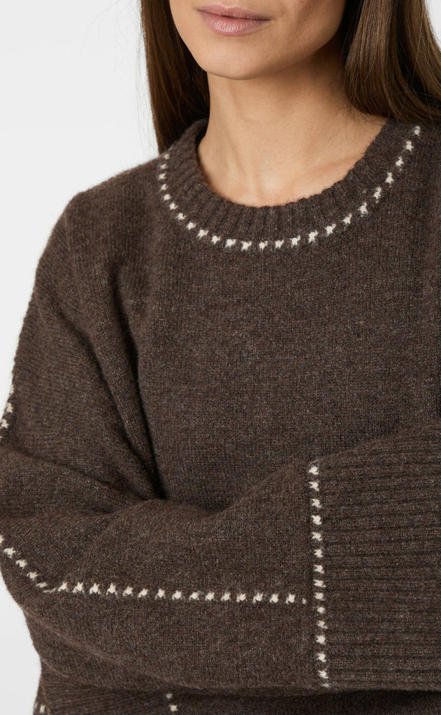 Neo Noir Bluse - Roeme - Brown Melange