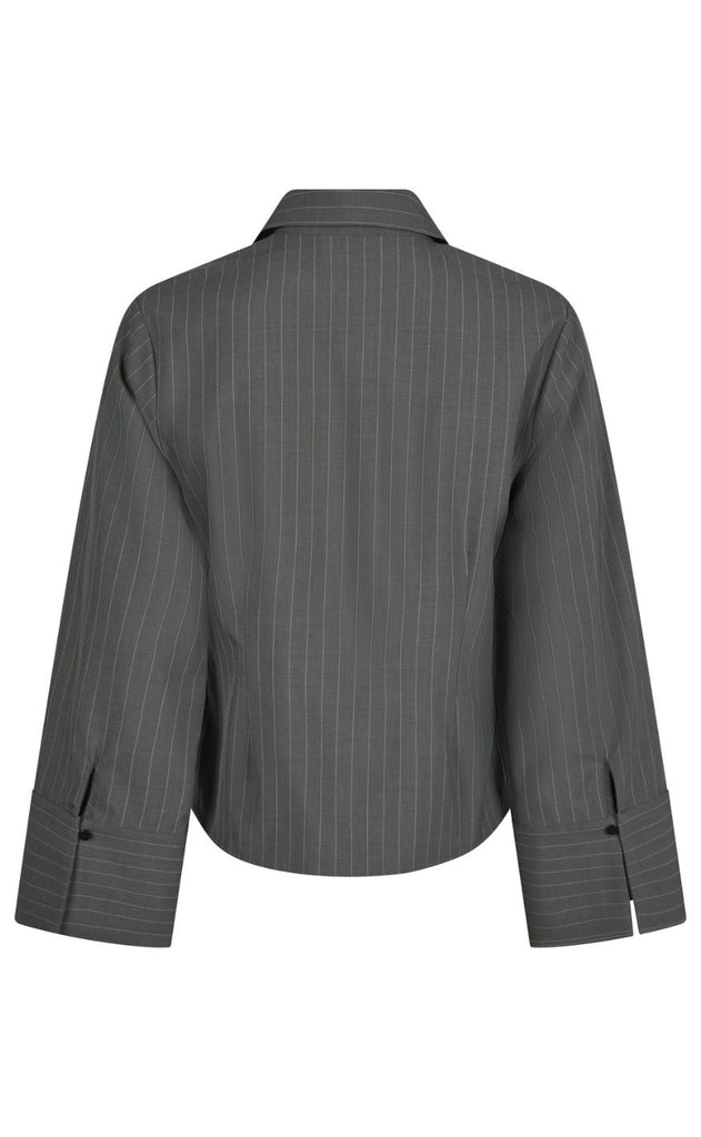 Neo Noir Bluse - Rosa Pinstripe - Grey