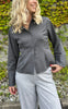 Neo Noir Bluse - Rosa Pinstripe - Grey