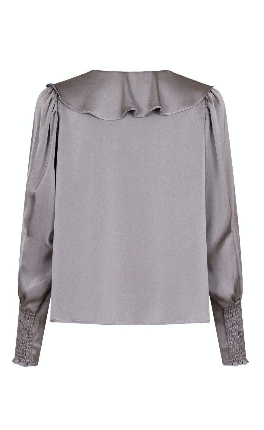 Neo Noir Bluse - Sandie Sateen - Grey