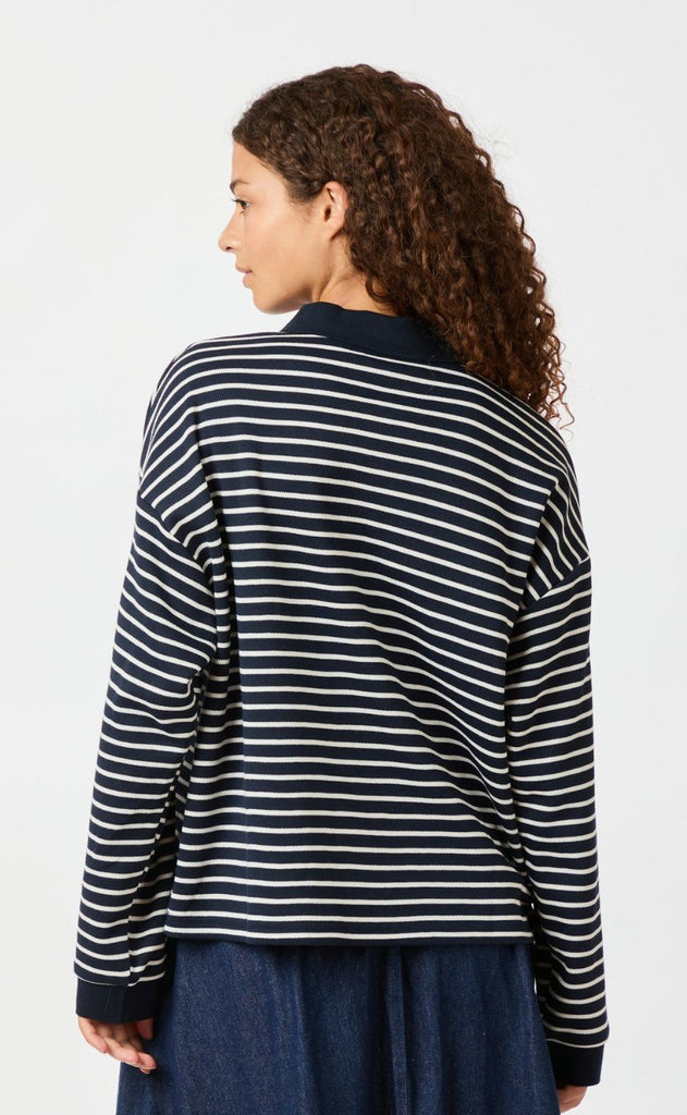 Neo Noir Bluse - Sara Stripe - Navy