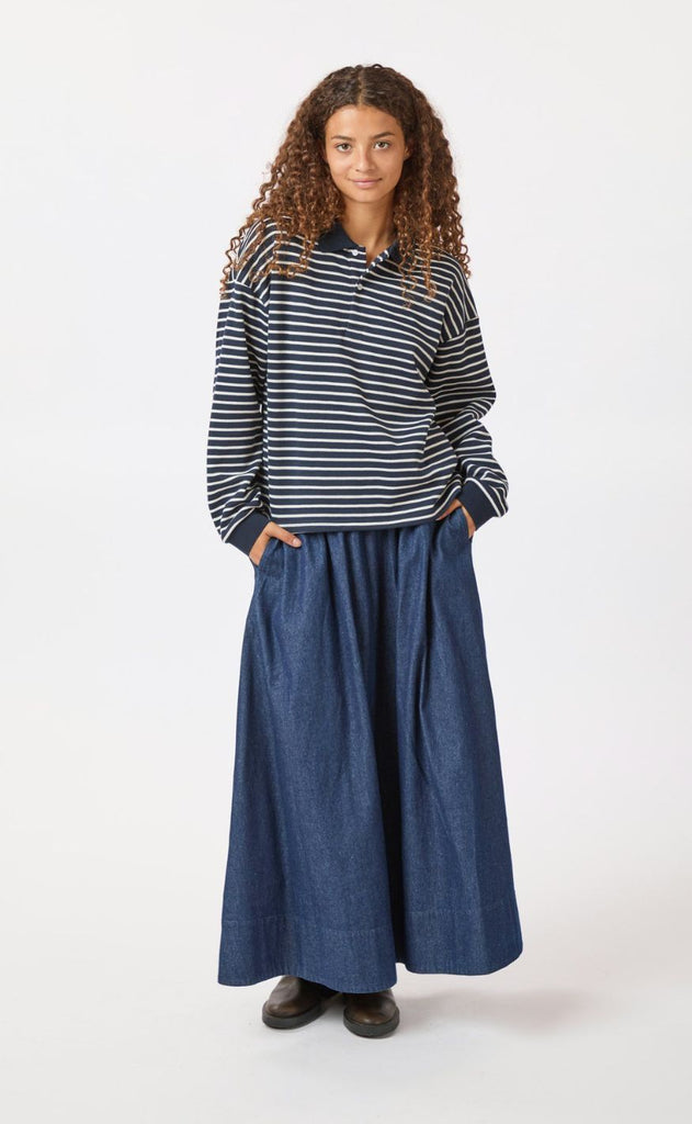 Neo Noir Bluse - Sara Stripe - Navy