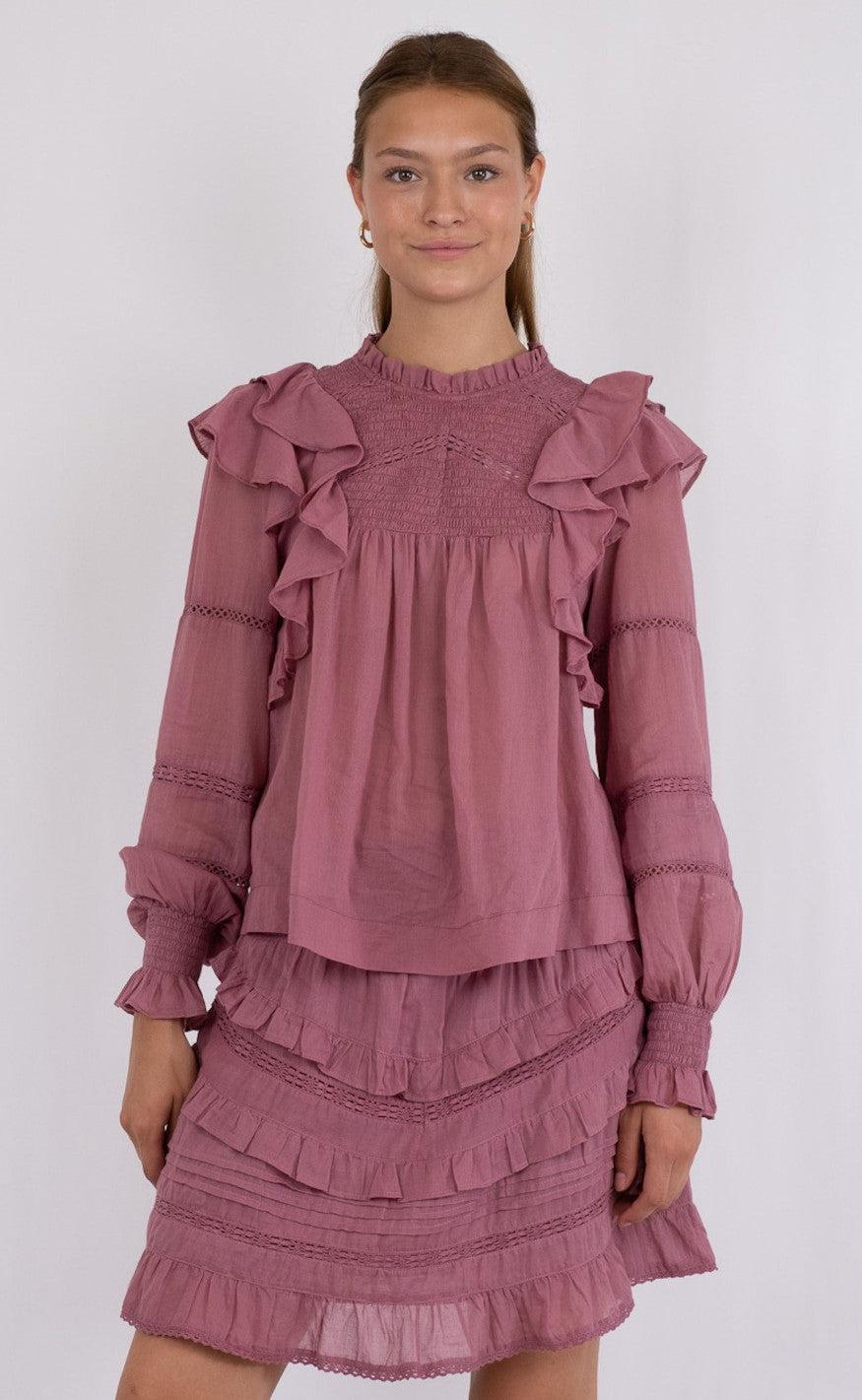 Neo Noir Bluse - Sarna - Evening Rose