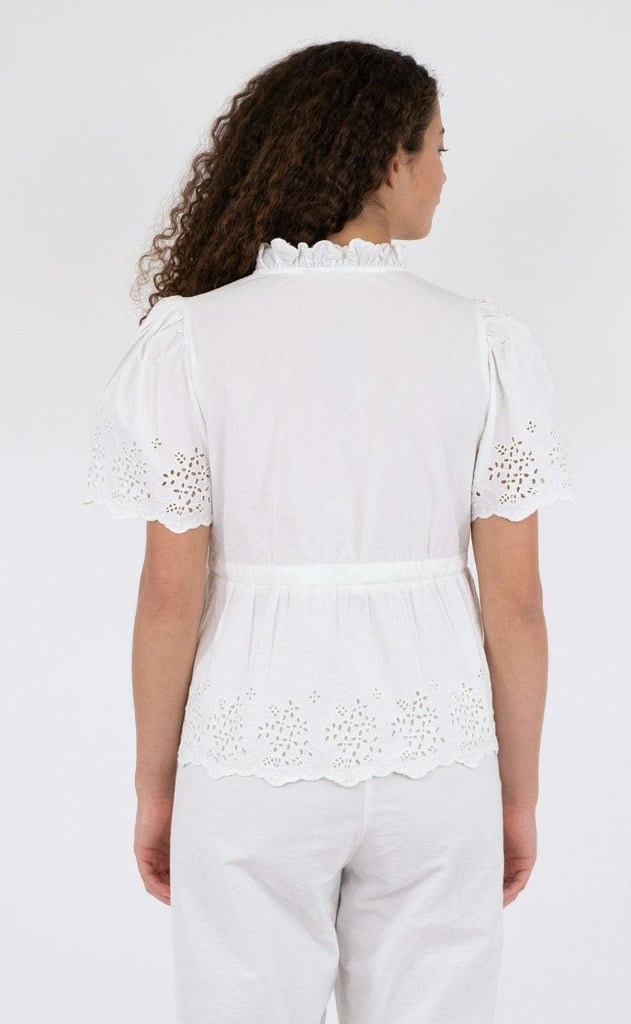 Neo Noir Bluse - Satsi Embroidery - White