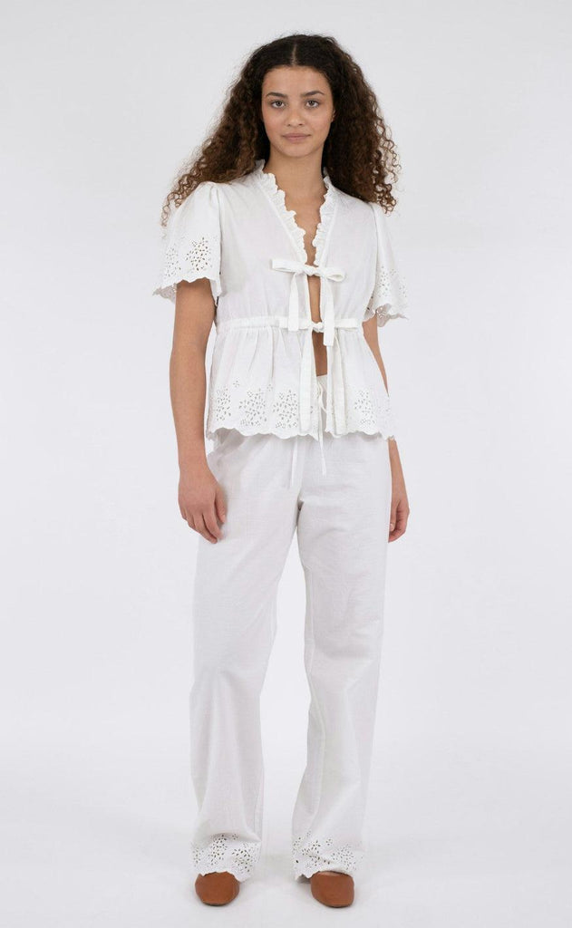 Neo Noir Bluse - Satsi Embroidery - White