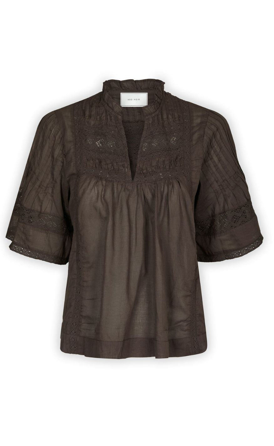 Neo Noir Bluse - Siama S Voile - Dark brown