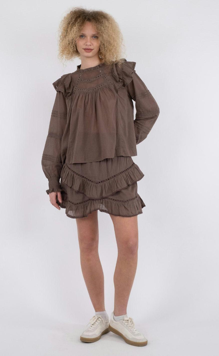 Neo Noir Bluse - Simkie S Voile - Light Brown