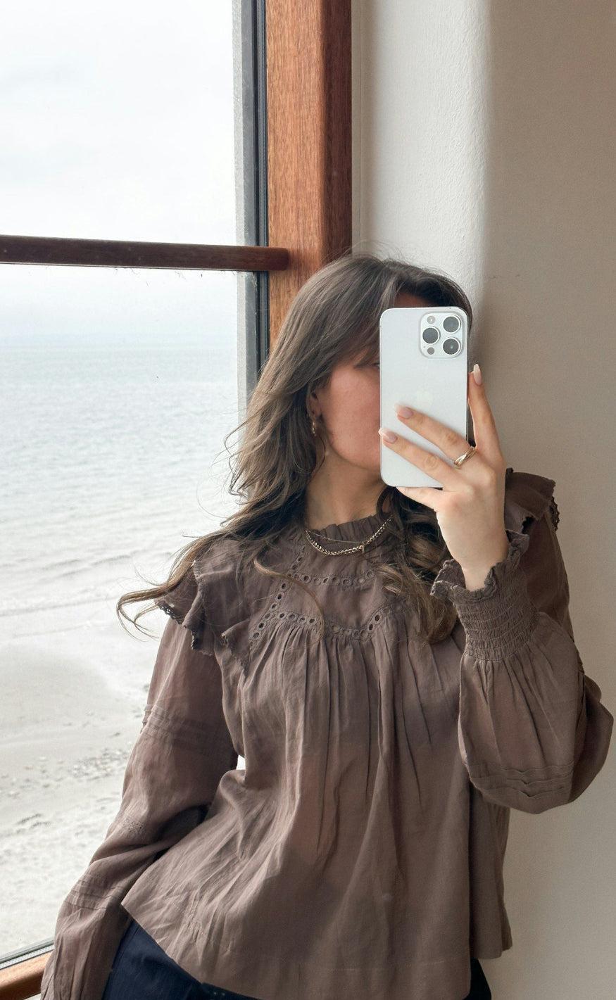 Neo Noir Bluse - Simkie S Voile - Light Brown