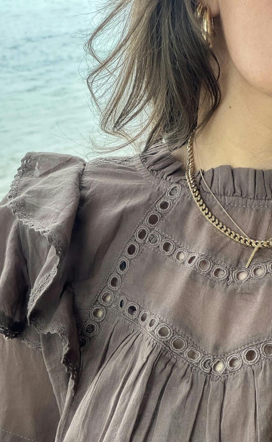 Neo Noir Bluse - Simkie S Voile - Light Brown