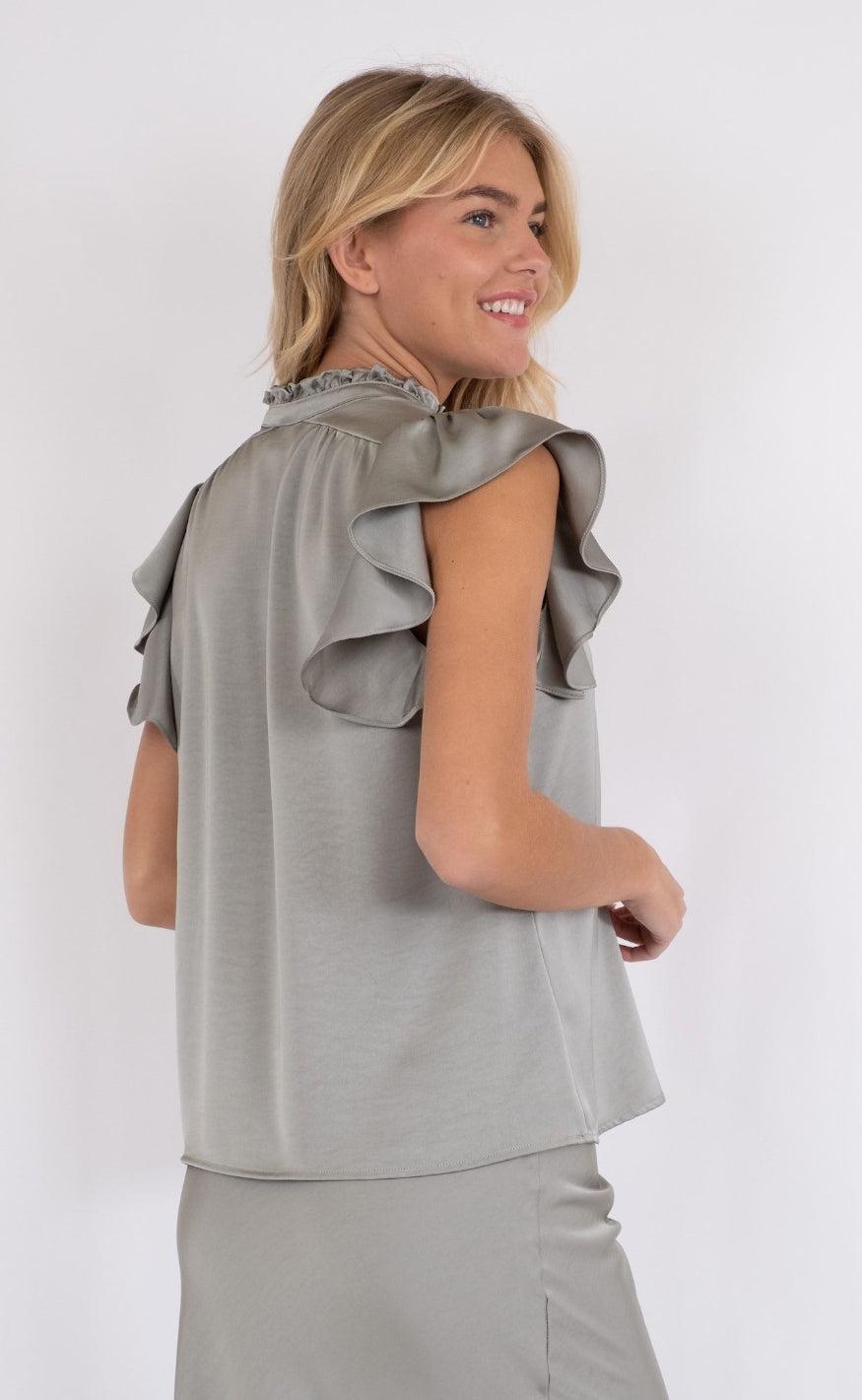 Neo Noir Bluse - Stella - Smoke Green