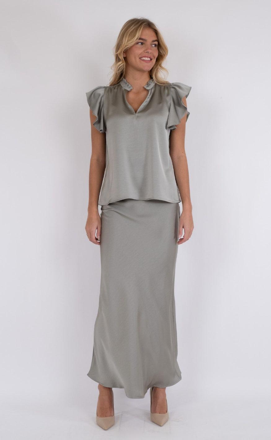 Neo Noir Bluse - Stella - Smoke Green