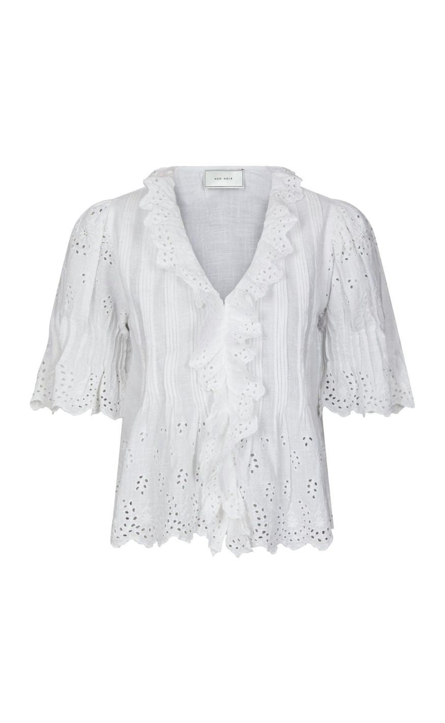 Neo Noir Bluse - Talise Emb - White