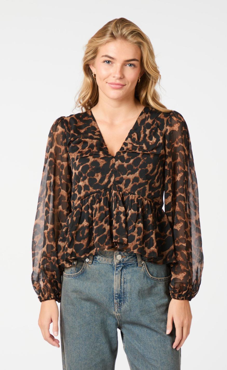 Neo Noir Bluse - Timmy Leo - Leopard