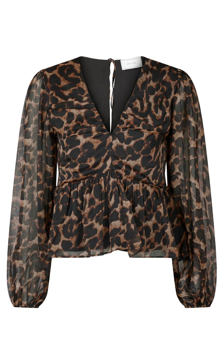Neo Noir Bluse - Timmy Leo - Leopard