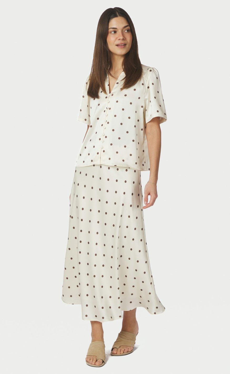 Neo Noir Bluse - Torana Dotted - Creme
