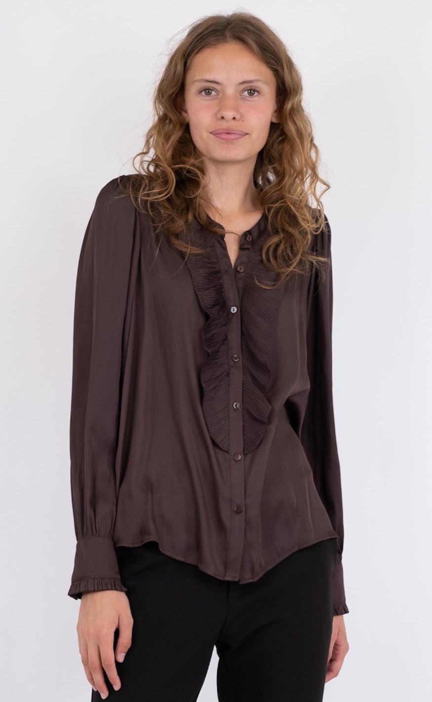 Neo Noir Bluse - Zola - Dark Brown