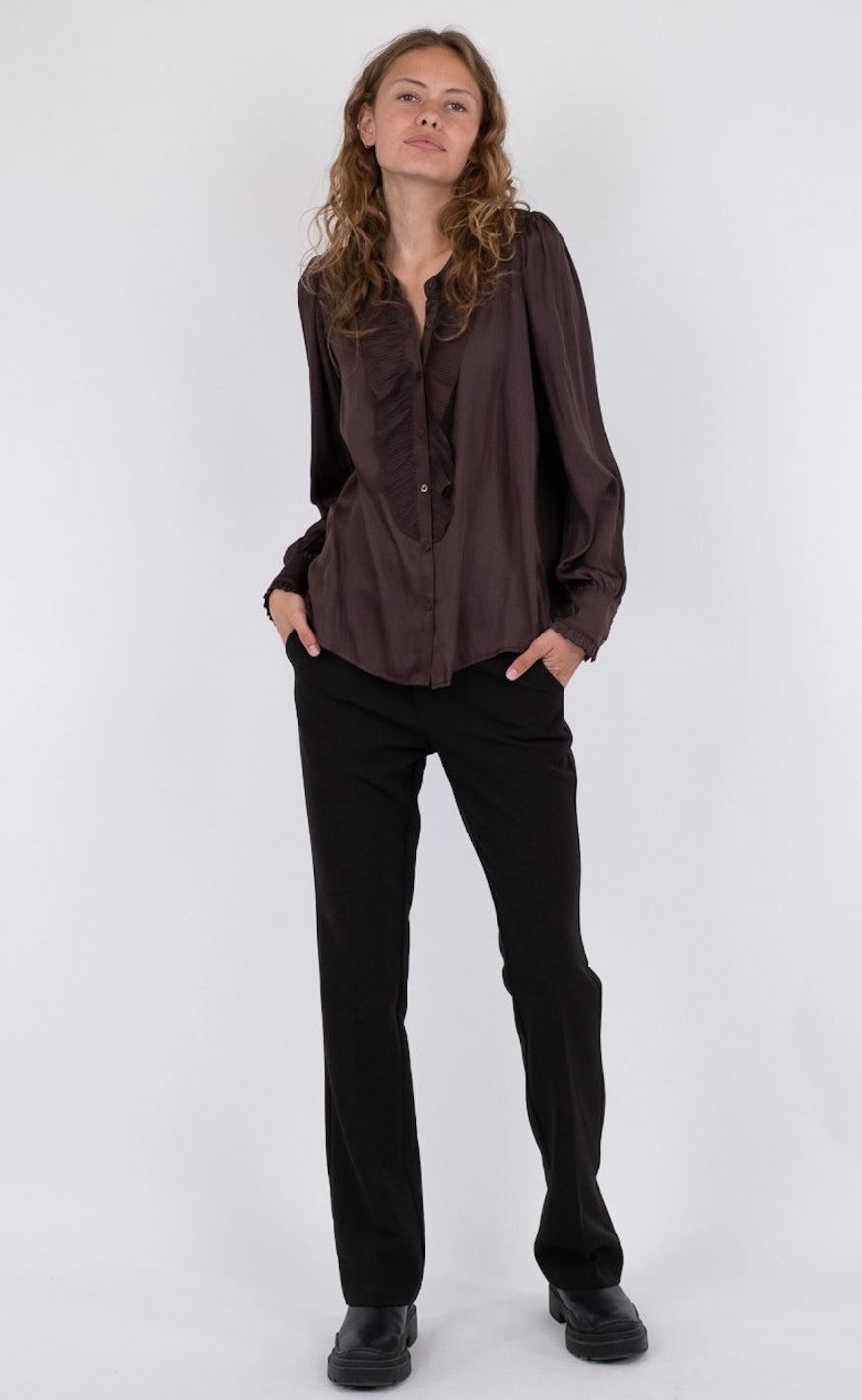 Neo Noir Bluse - Zola - Dark Brown