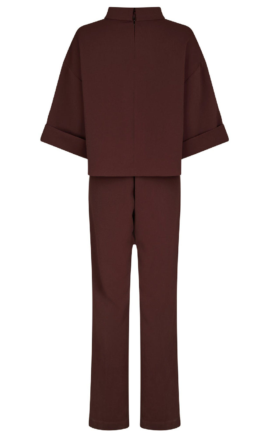 Neo Noir Buksedragt - Arlo Crepe - Burgundy