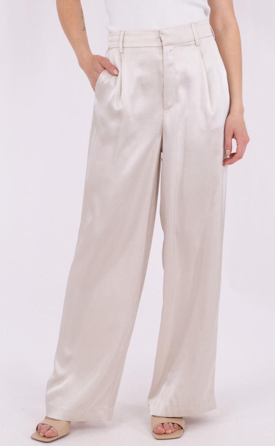 Neo Noir Bukser - Alessandra Heavy Sateen - Ivory
