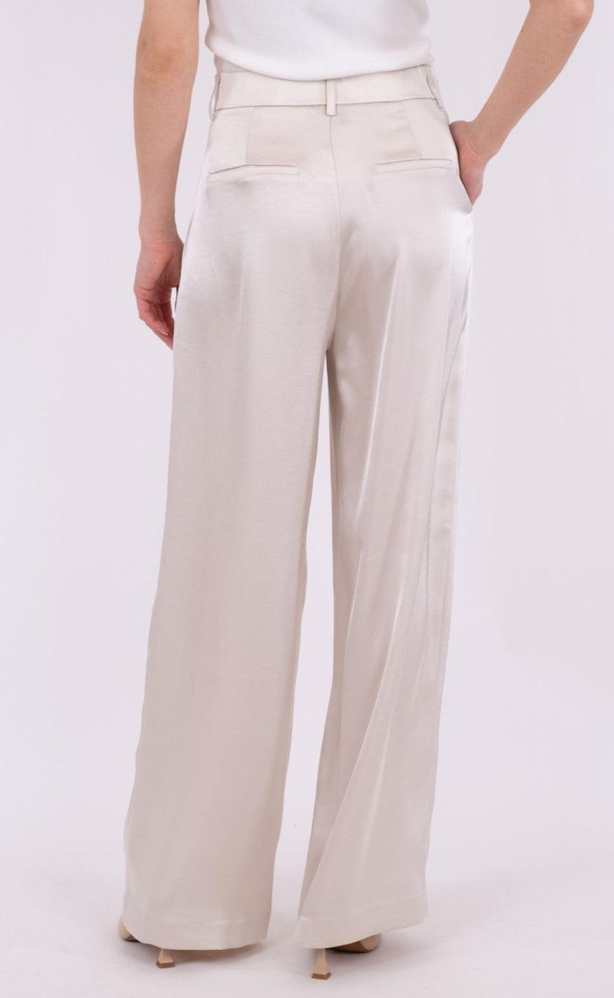 Neo Noir Bukser - Alessandra Heavy Sateen - Ivory