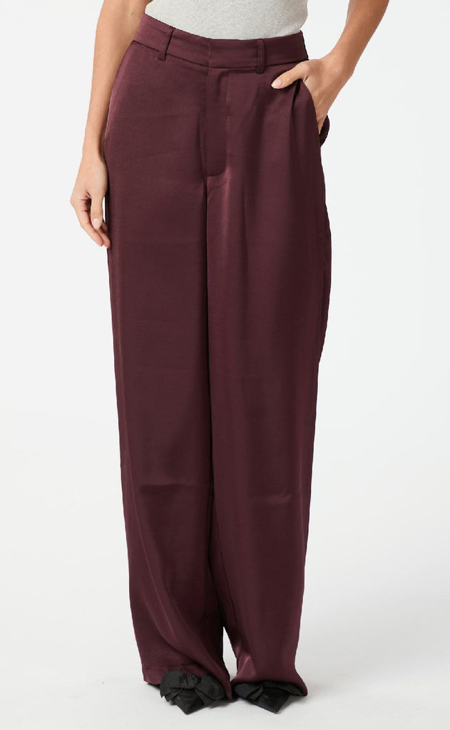 Neo Noir Bukser - Emmet Heavy Sateen - Burgundy