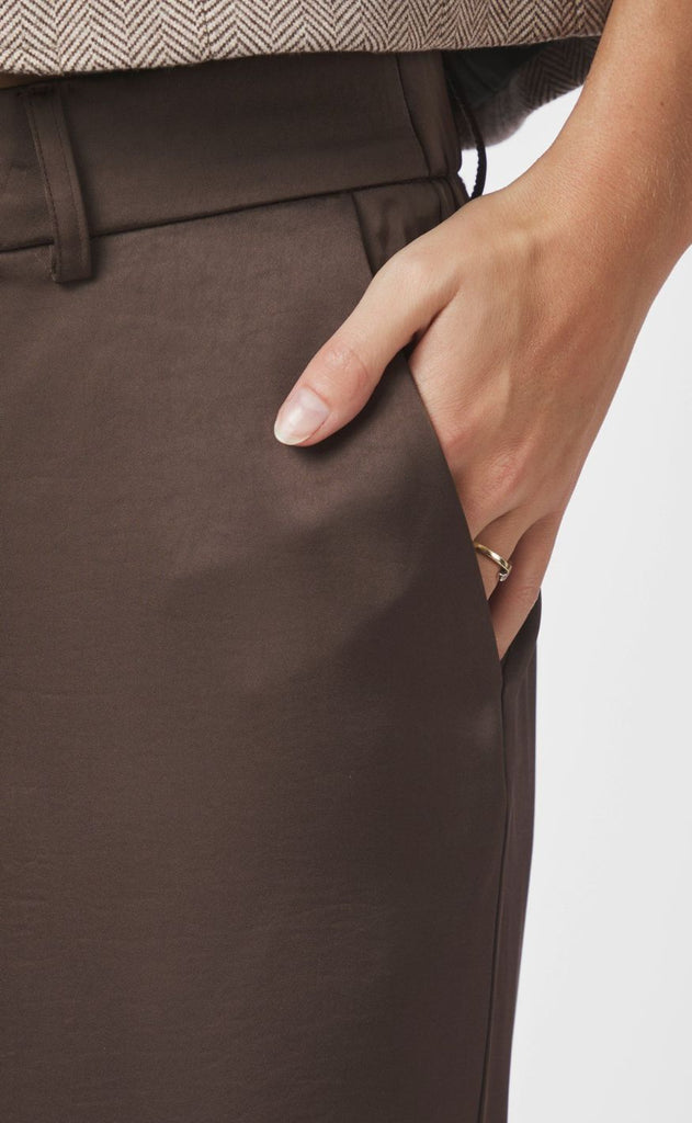 Neo Noir Bukser - Emmett Heavy Sateen - Dark Brown