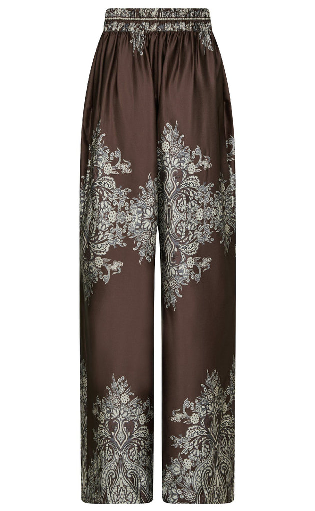 Neo Noir Bukser - Lunet Paisley - Dark Brown