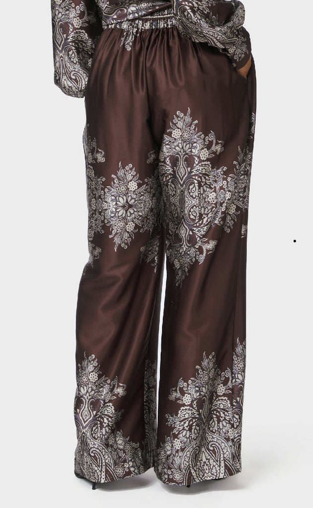 Neo Noir Bukser - Lunet Paisley - Dark Brown