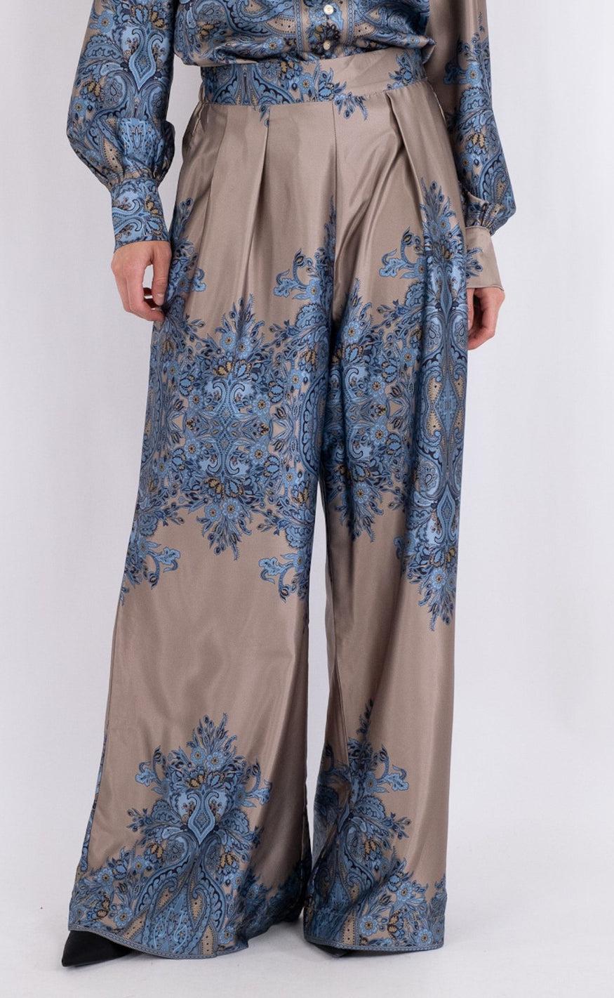 Neo Noir Bukser - Mana Paisley - Blue