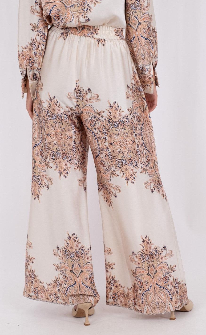 Neo Noir Bukser - Mana Paisley - Creme