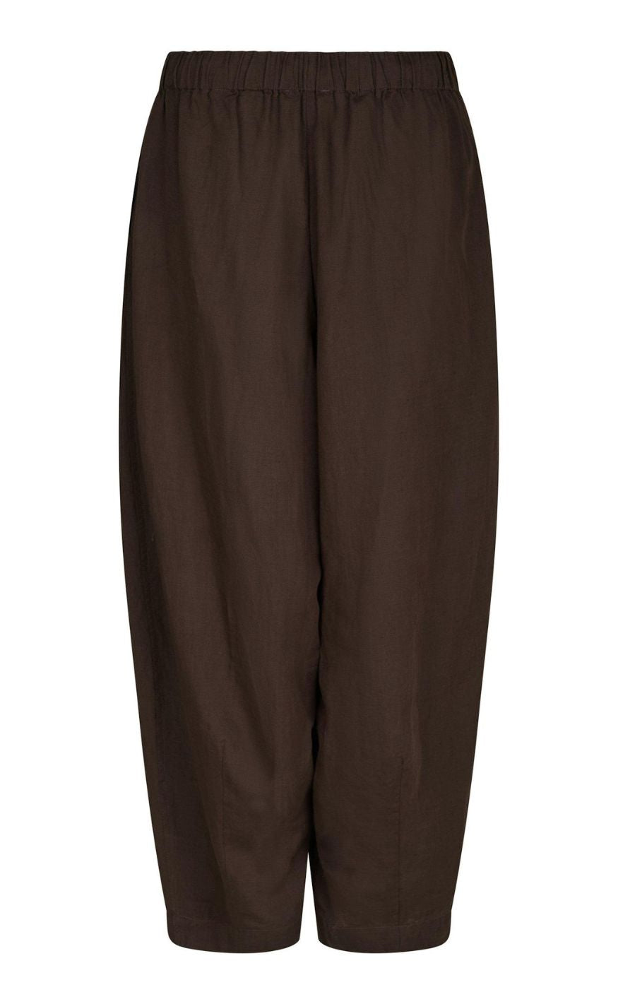 Neo Noir Bukser - Prina Linen - Dark Brown