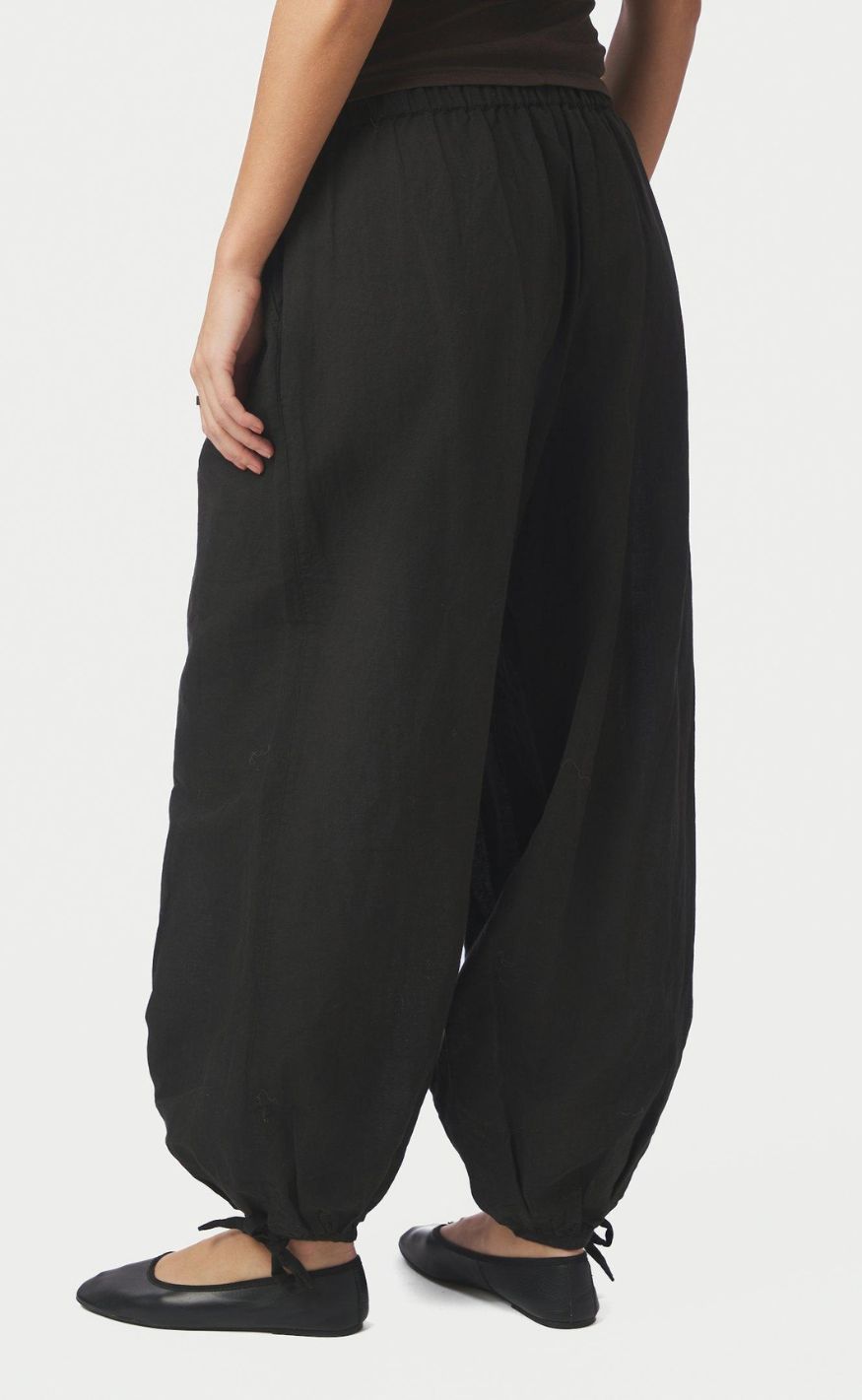 Neo Noir Bukser - Roxane Balloon Linen - Black