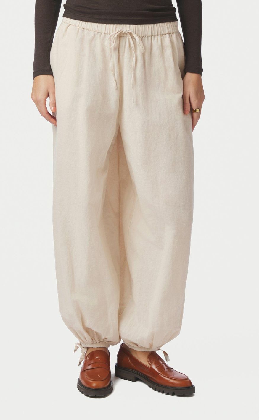 Neo Noir Bukser - Roxane Balloon Linen - Sand