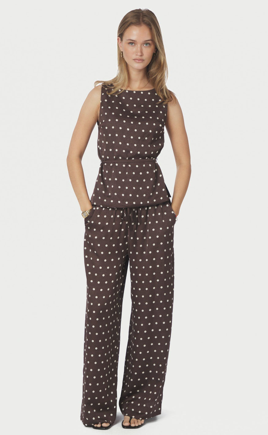 Neo Noir Bukser - Sebba Big Dot - Dark Brown