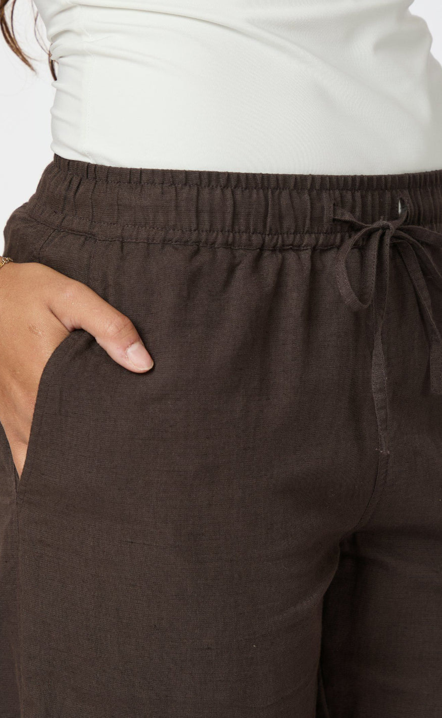 Neo Noir Bukser - Sonar Linen - Dark Brown