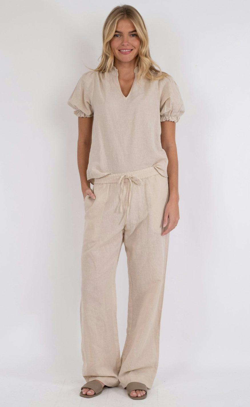 Neo Noir Bukser - Sonar Linen - Sand