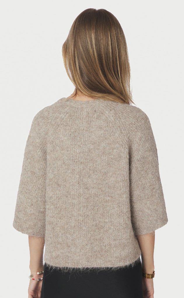 Neo Noir Cardigan - Amaya Fluffy - Beige Melange